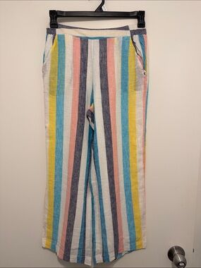 Splendid Multi-Color Vertical Stripe Wide-Leg Pants
